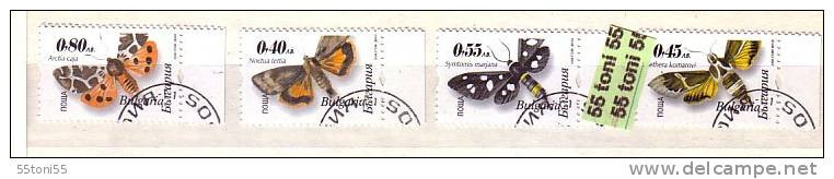 2002 Definitive Issue -  Butterfly   4v.- Used (O) Bulgaria / Bulgarie - Usados