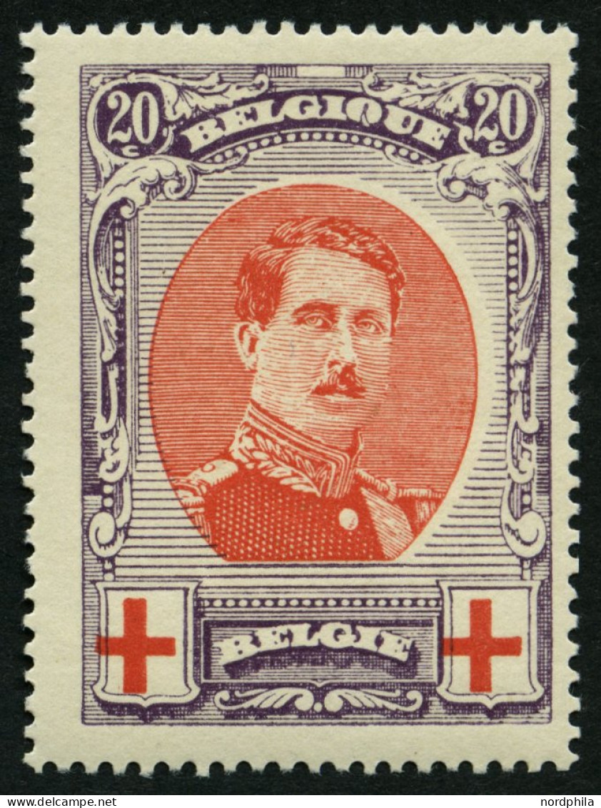 BELGIEN 112A *, 1915, 20 C. Rotes Kreuz, Gezähnt A, Falzrest, Pracht, Mi. 40.- - 1914-1915 Red Cross