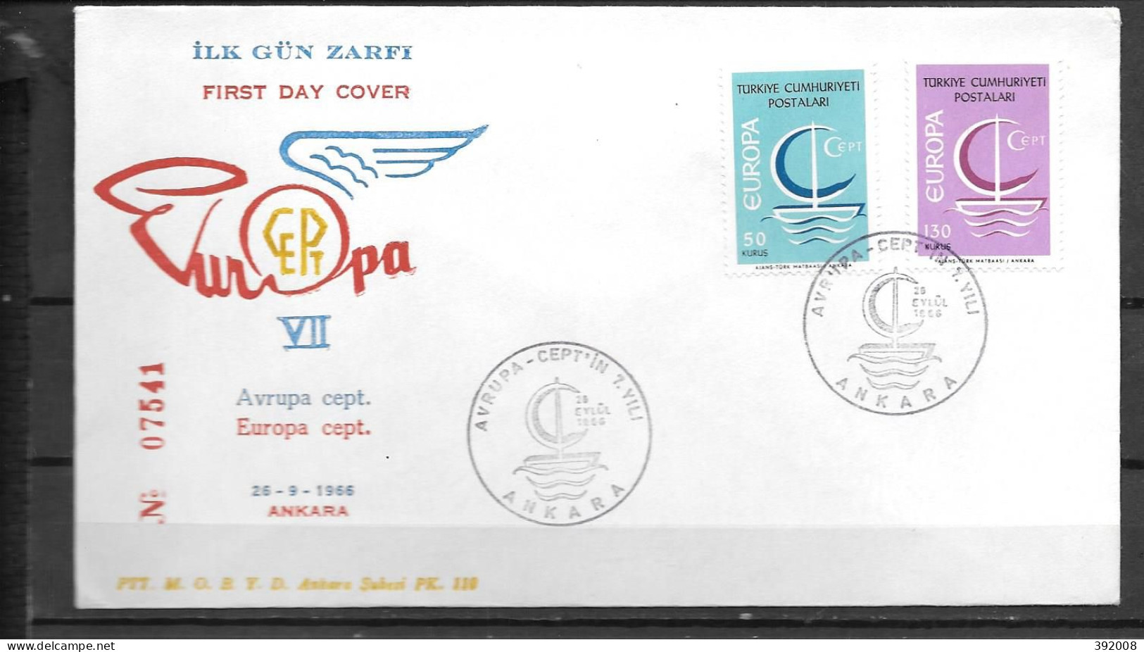 1966 - FDC - TURQUIE - 48 - 1966