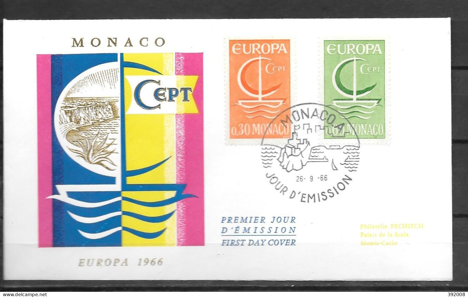 1966 - FDC - MONACO - 47 - 2 - 1966