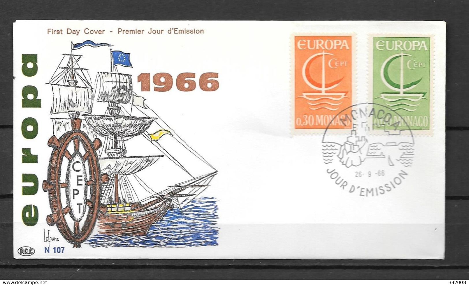 1966 - FDC - MONACO - 47 - 1966