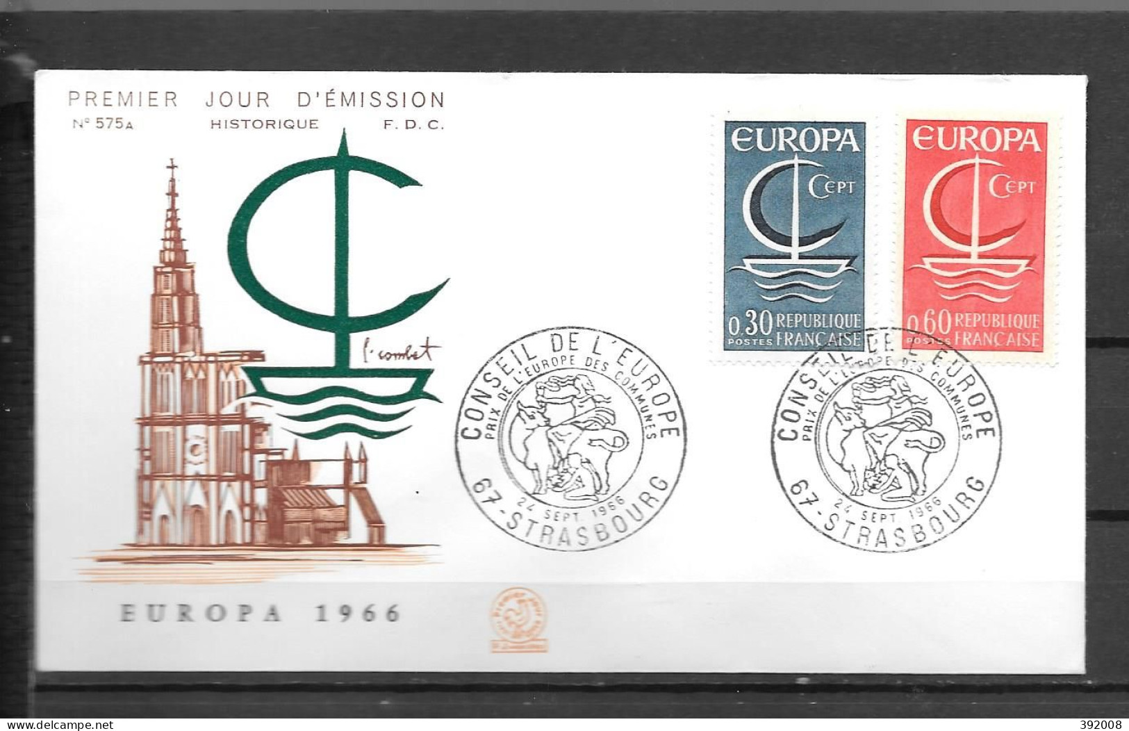 1966 - FDC - FRANCE - 46 - 5 - Strasbourg - 1966