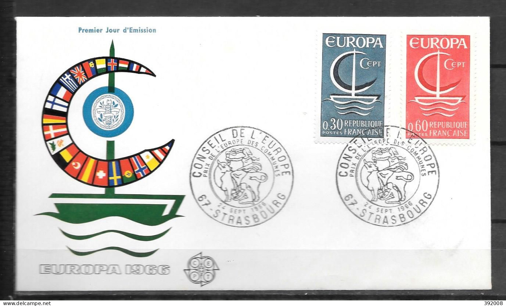 1966 - FDC - FRANCE - 46 - 6 - Strasbourg - 1966