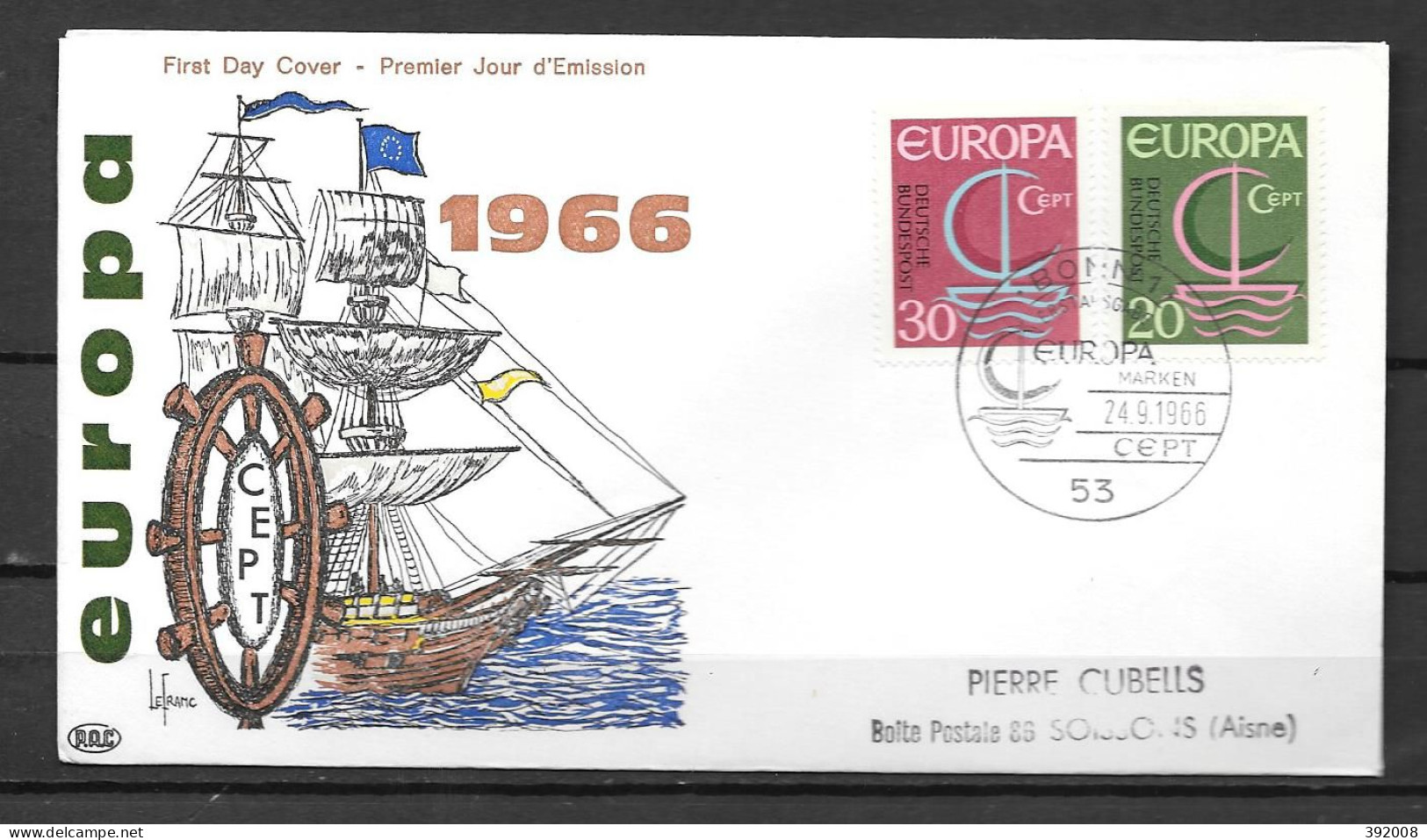 1966 - FDC - ALLEMAGNE - 45 - 1966