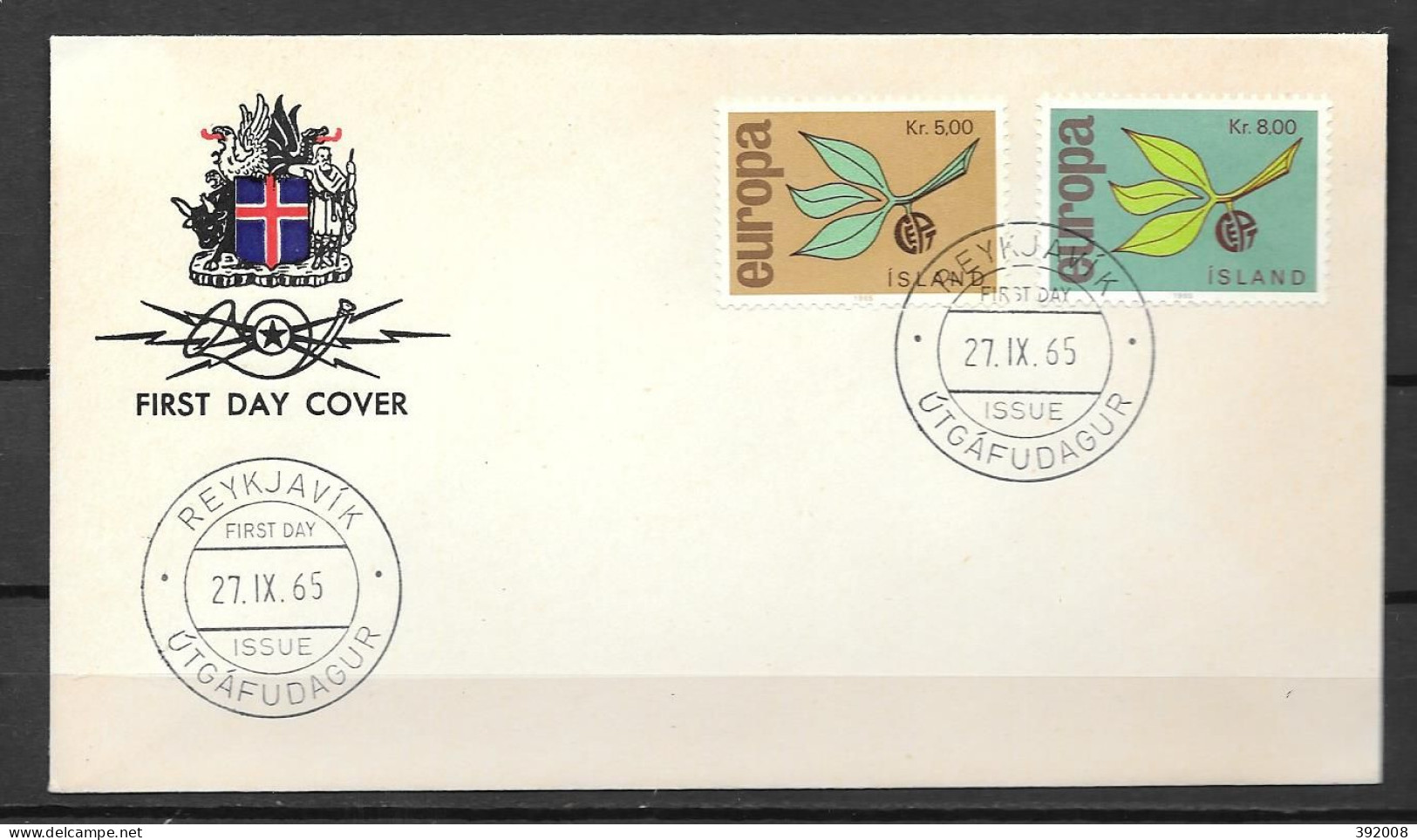 1965 - FDC - ISLANDE - 43 - 2 - 1965