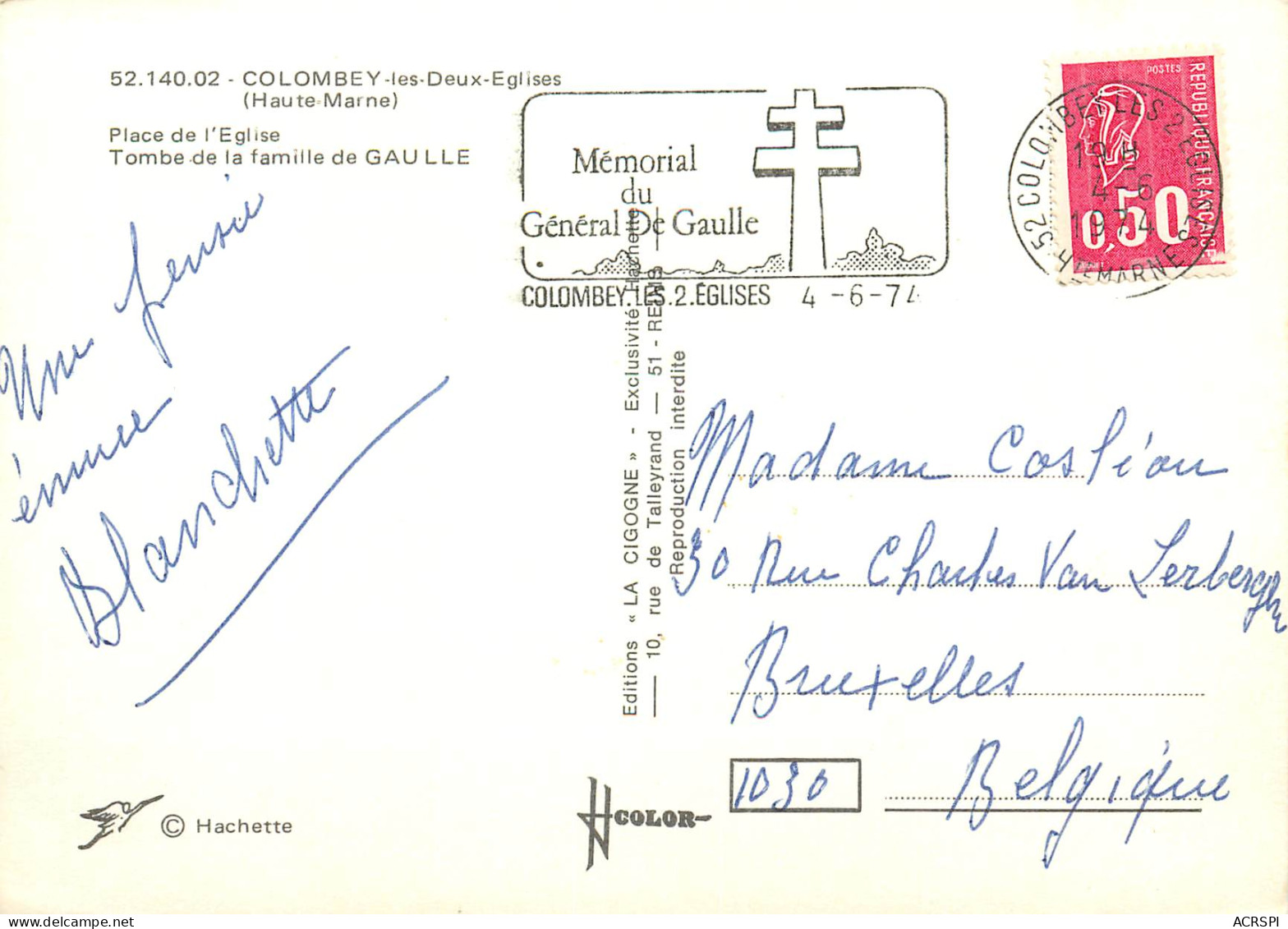 COLOMBEY LES DEUX EGLISES   Général De GAULLE    24 (scan Recto-verso)MA2286Bis - Colombey Les Deux Eglises