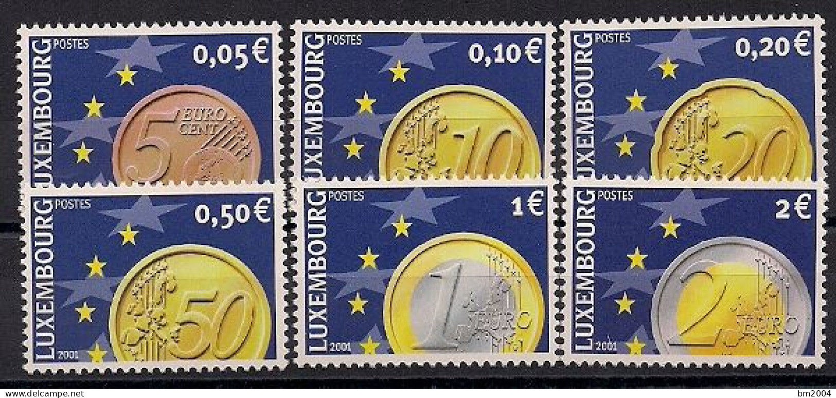 2001 Luxemburg Mi. 1544-9**MNH    Euro-Münzen - Nuevos