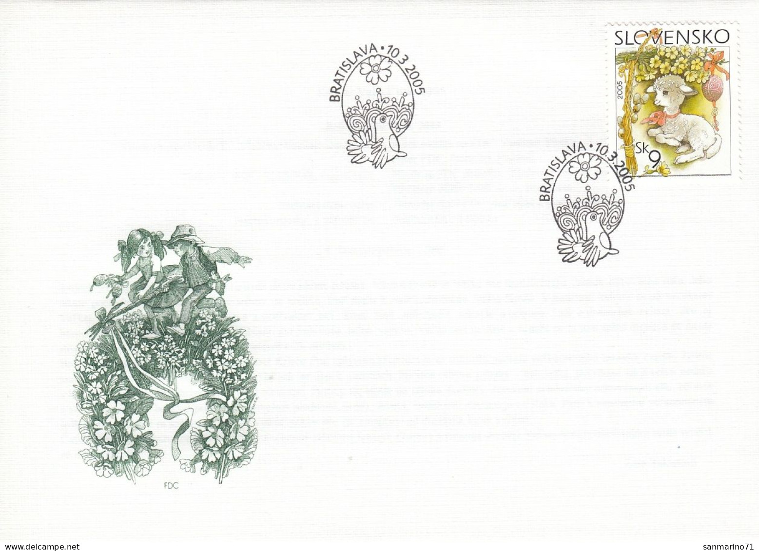 FDC SLOVAKIA 508,Easter 2005 - FDC