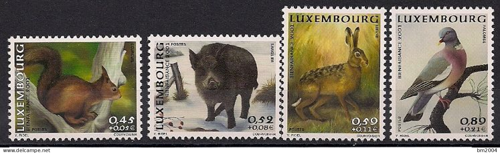 2001 Luxemburg Mi. 1554-7**MNH    Einheimische Tiere - Ungebraucht