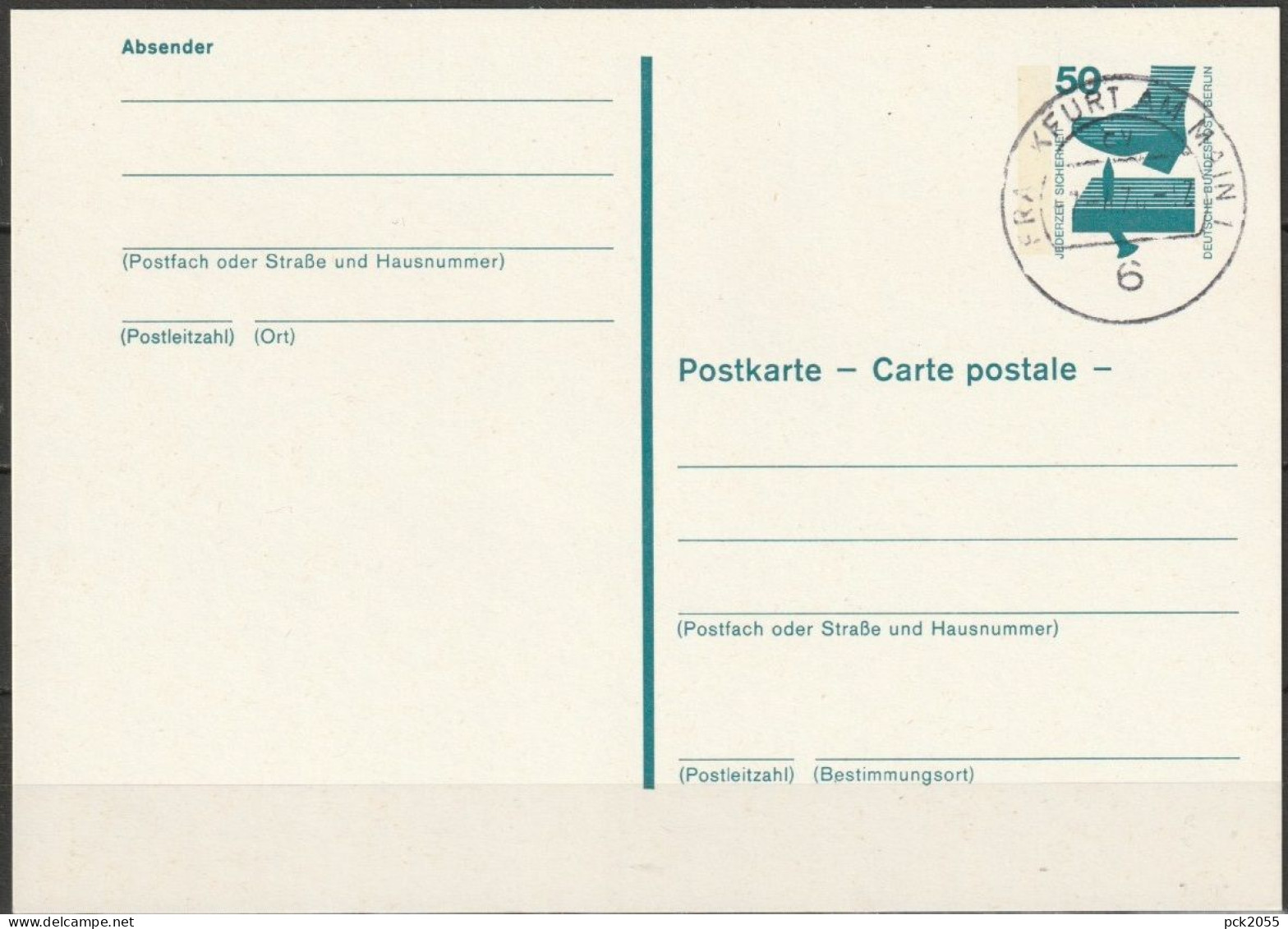 Berlin Ganzsache 1975 Mi.-Nr. P100 Tagesstempel FRANKFURT 7.4.76  ( PK 586 ) - Postales - Usados