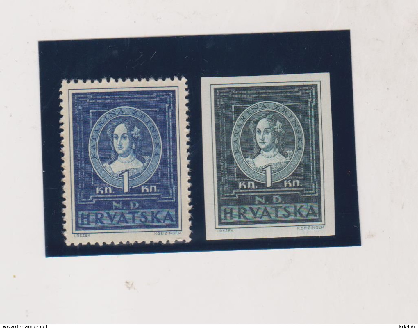 CROATIA, WW II  KATARINA ZRINSKA Imperforated Proof MNH - Croatia