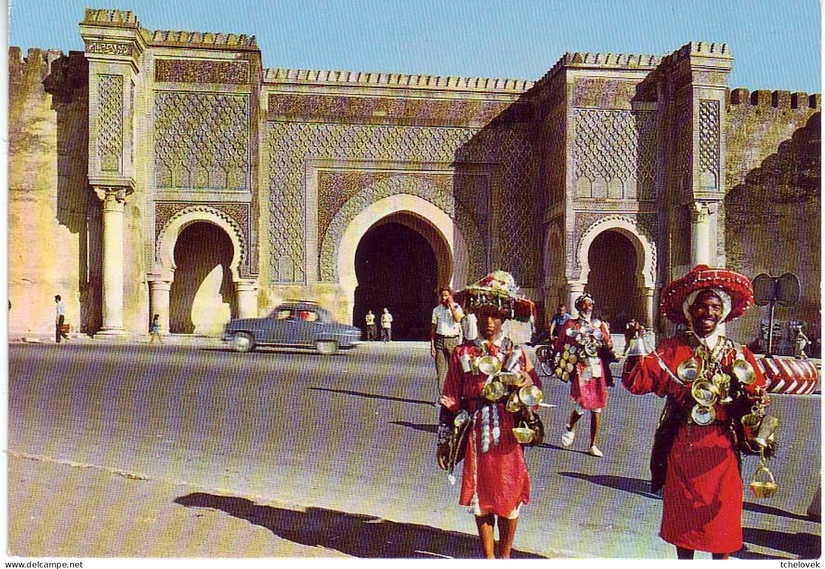 (99). Maroc. Morroco. Meknes Bab El Manssour vendeur d'eau & BR 384 & 715 & 7720 Sud & 169 Chevaux