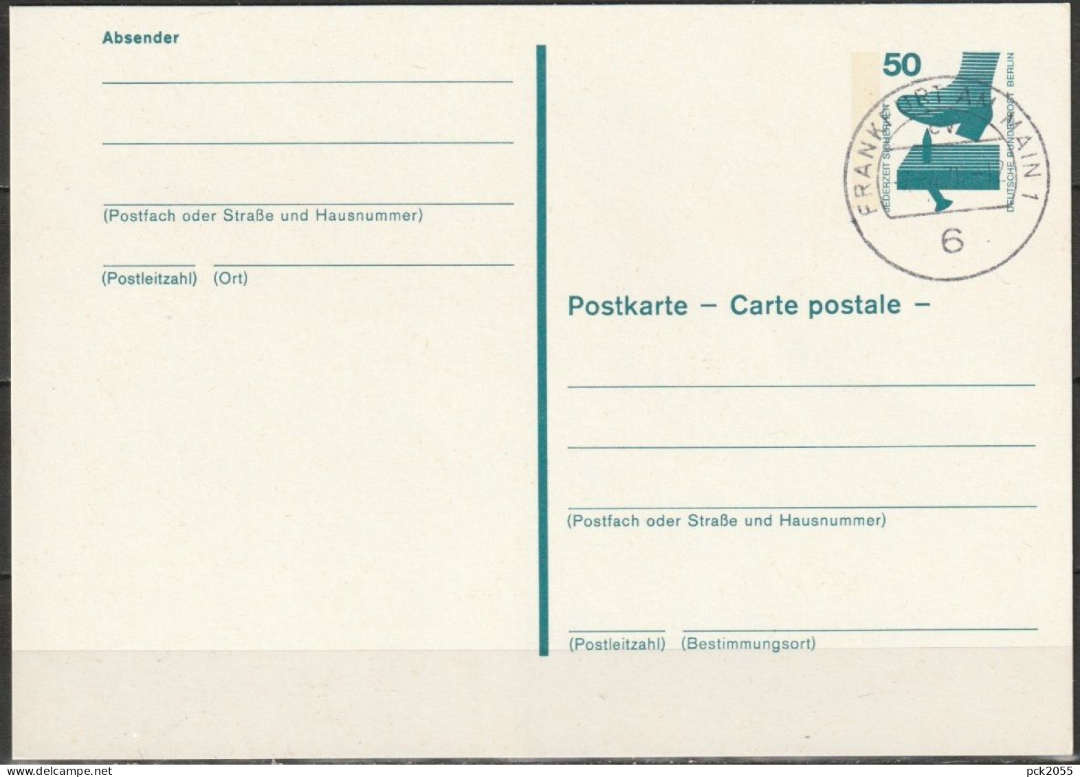 Berlin Ganzsache 1975 Mi.-Nr. P100 Tagesstempel FRANKFURT 7.4.76  ( PK 587 ) - Postkaarten - Gebruikt