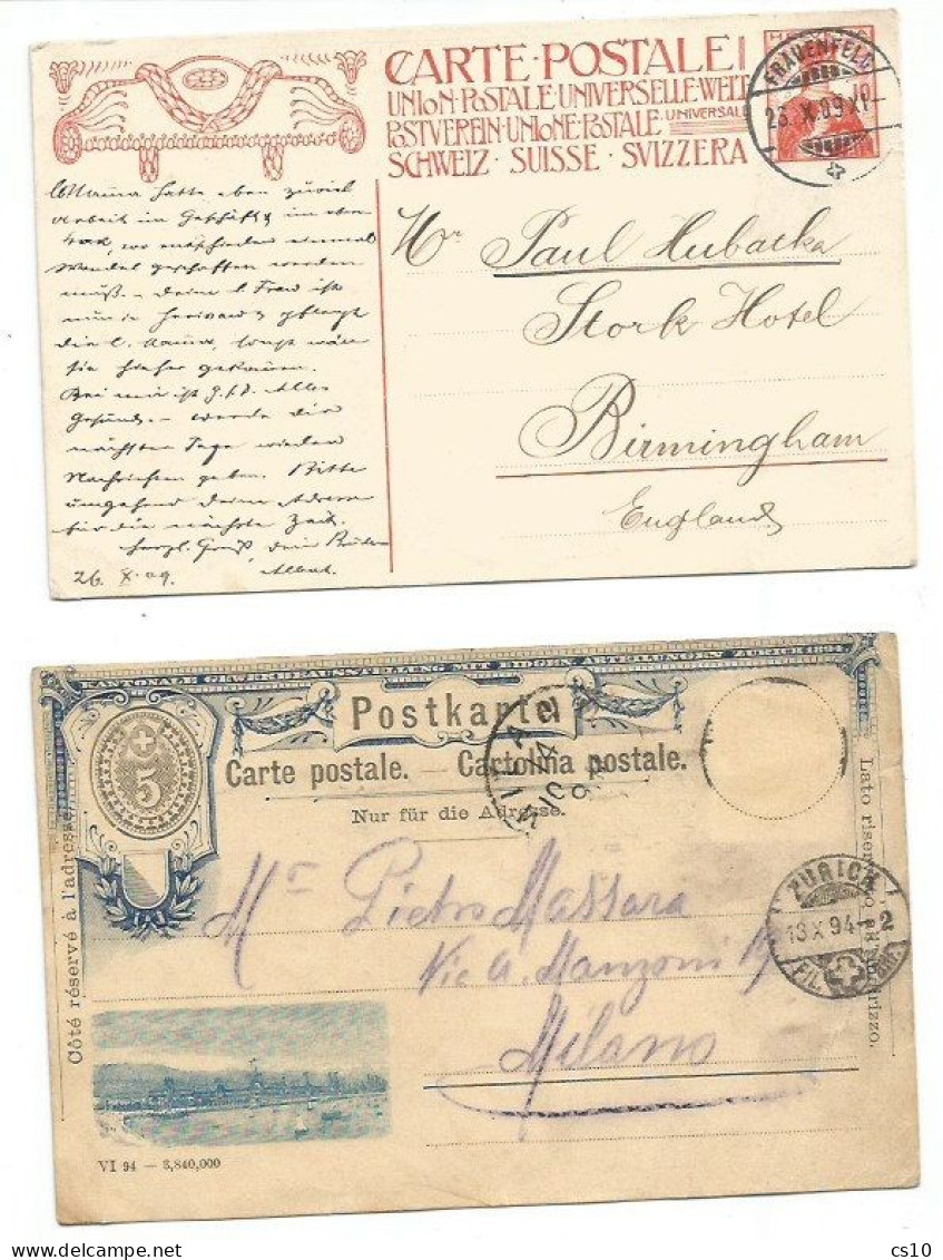 Suisse #2  Postal Sationery Items Travelled - Stamped Stationery