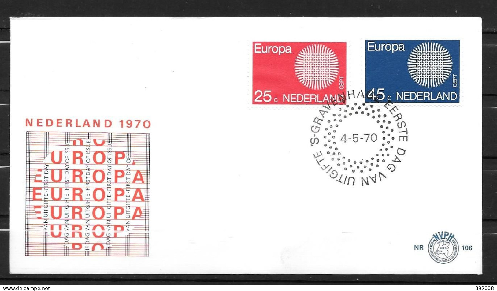 1970 - FDC - PAYS-BAS - 57 - 1970