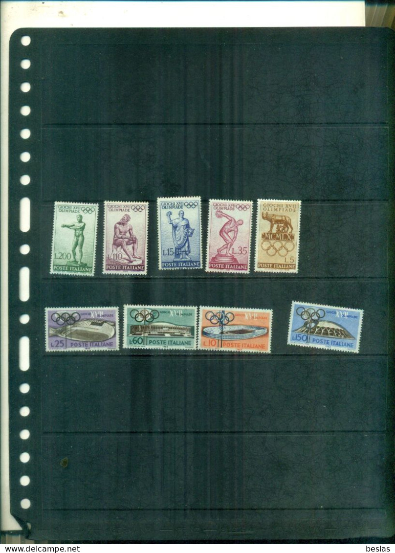ITALIE J.O. ROME 9 VAL NEUFS A PARTIR DE 0.90 EUROS - 1946-60: Nieuw/plakker