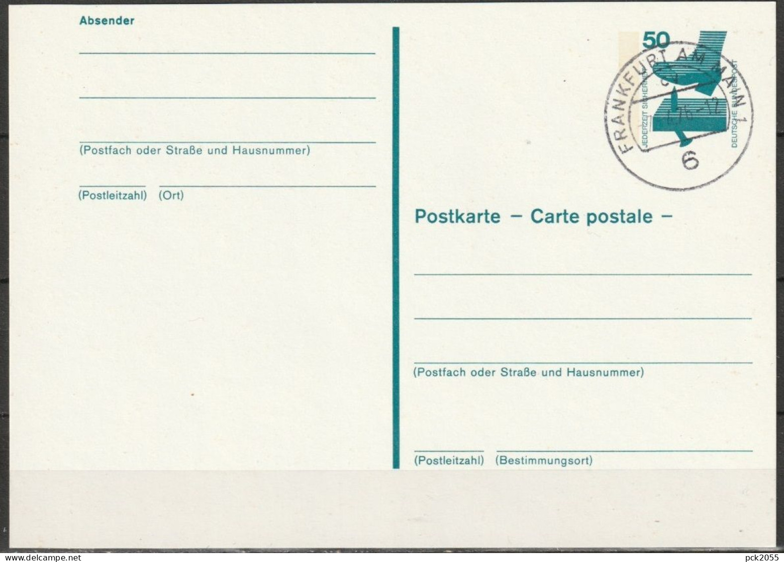 Berlin Ganzsache 1975 Mi.-Nr. P100 Tagesstempel FRANKFURT 7.4.76  ( PK 594 ) - Cartoline - Usati