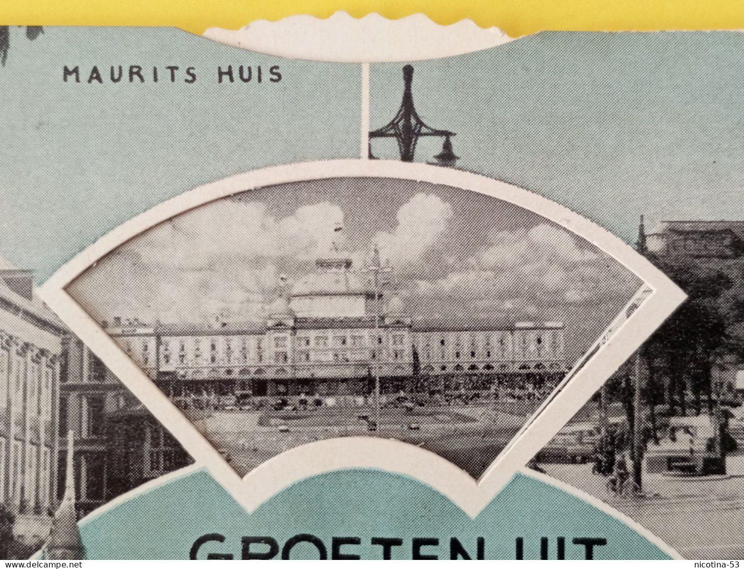 CT-06093- GROETEN UIT - DEN HAAG SCHEVENINGEN - 9 VEDUTE VIAGGIATA 1959 PER PALERMO - Souvenir De...