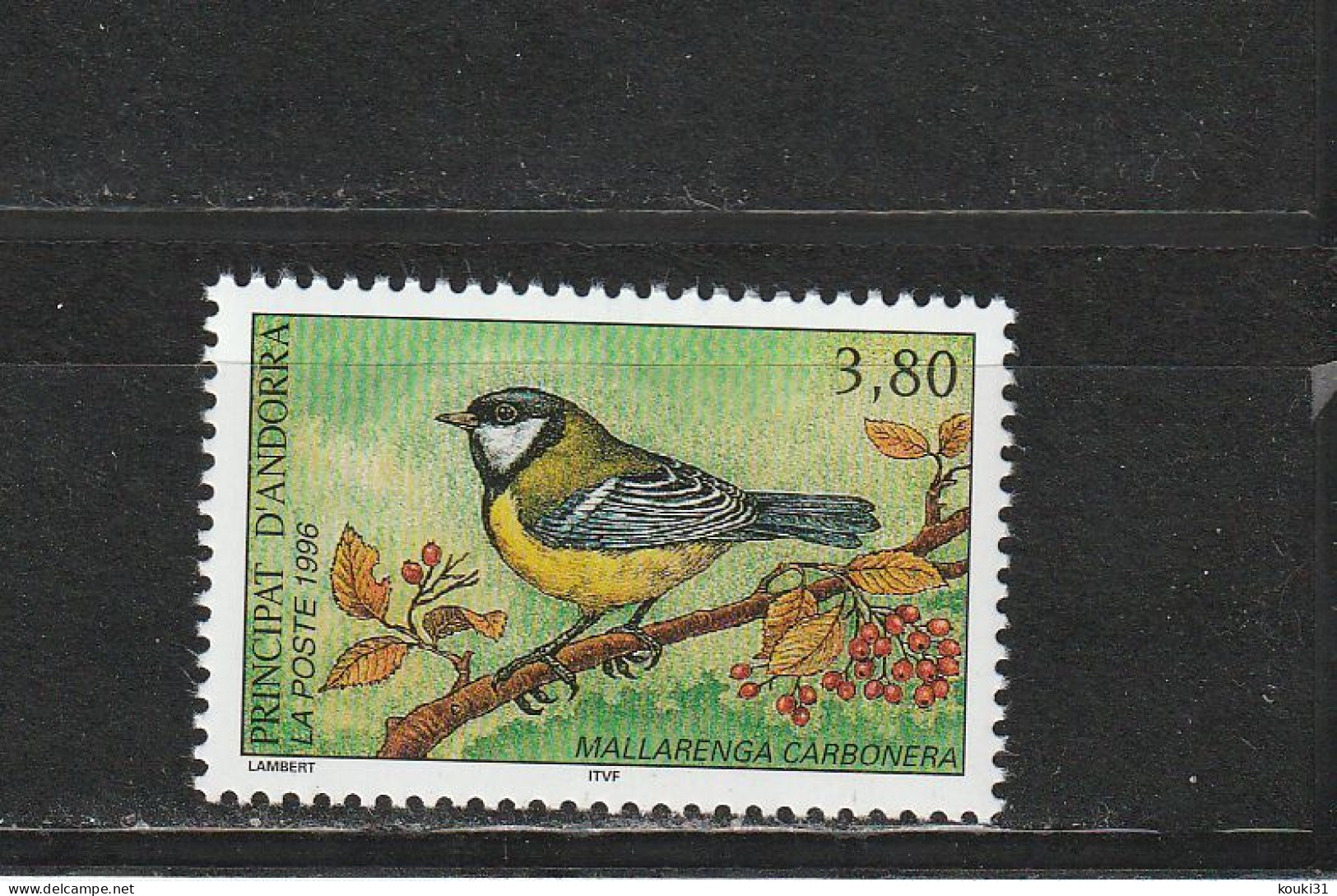 Andorre YT 471 ** : Mésange Charbonnière - 1996 - Songbirds & Tree Dwellers