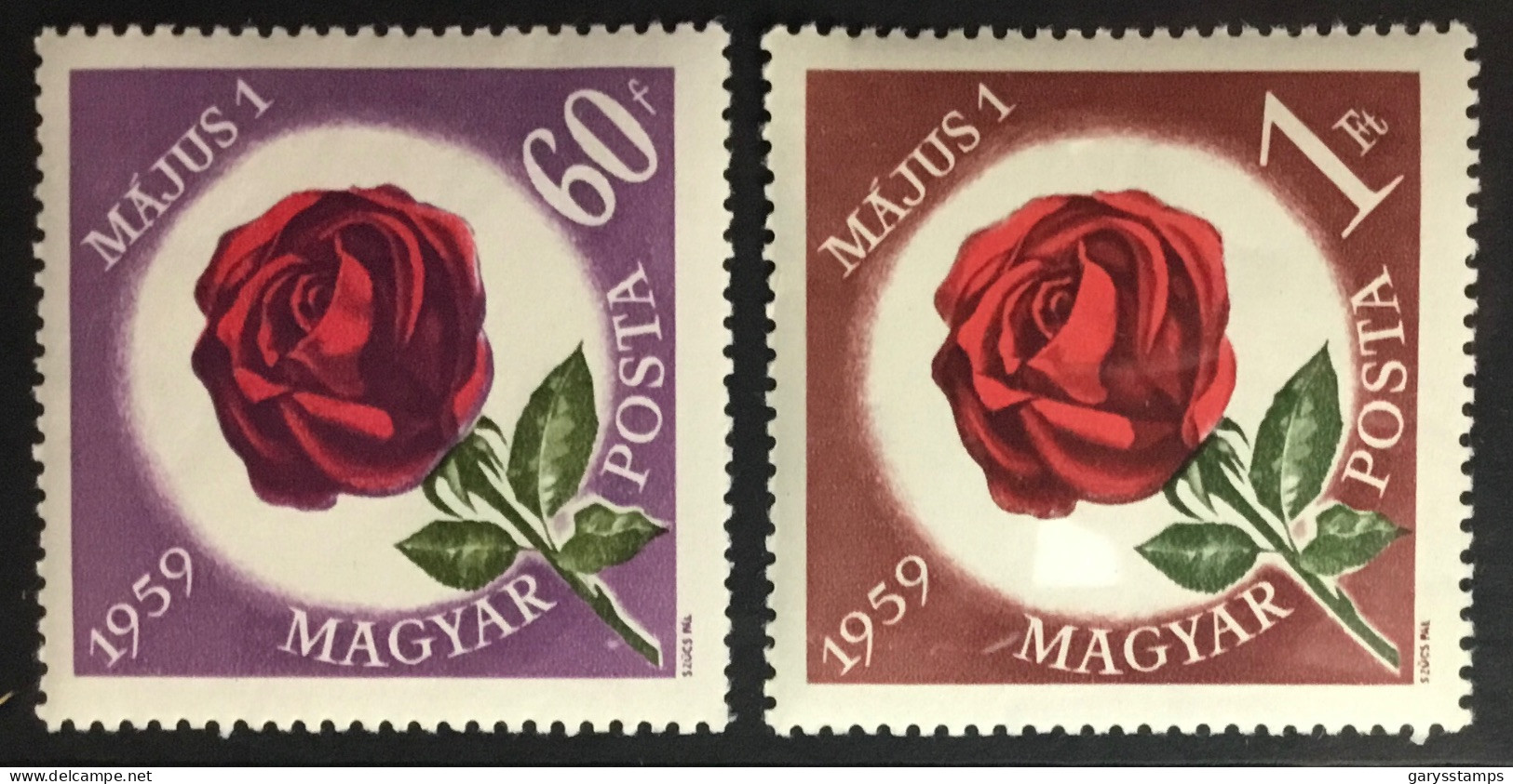 Hungary 1959 Labour Day Roses Flowers MNH - Rosen