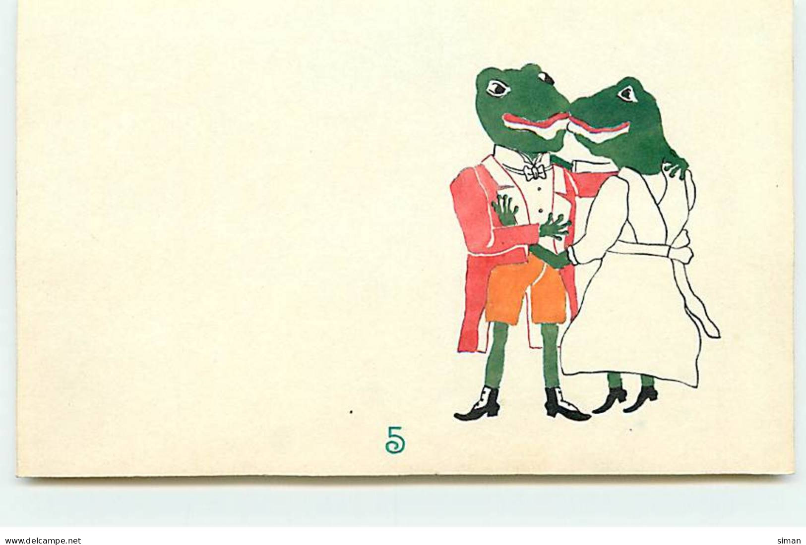 N°19239 - Couple De Grenouilles Habillées - Animaux Habillés
