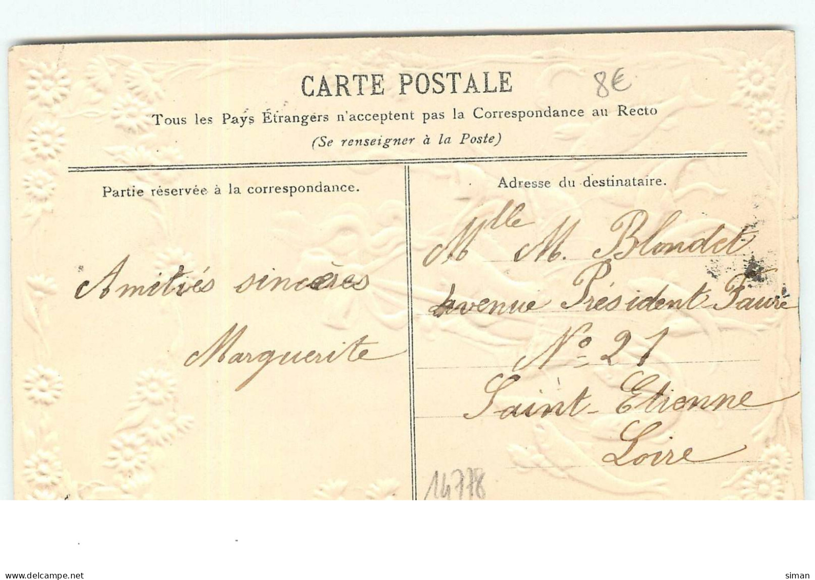 N°14778 - Carte Gaufrée - 1er Avril - Souffle Poisson D'Avril  ... - Panier Avec Poisson Fumant Une Pipe - 1 De April (pescado De Abril)