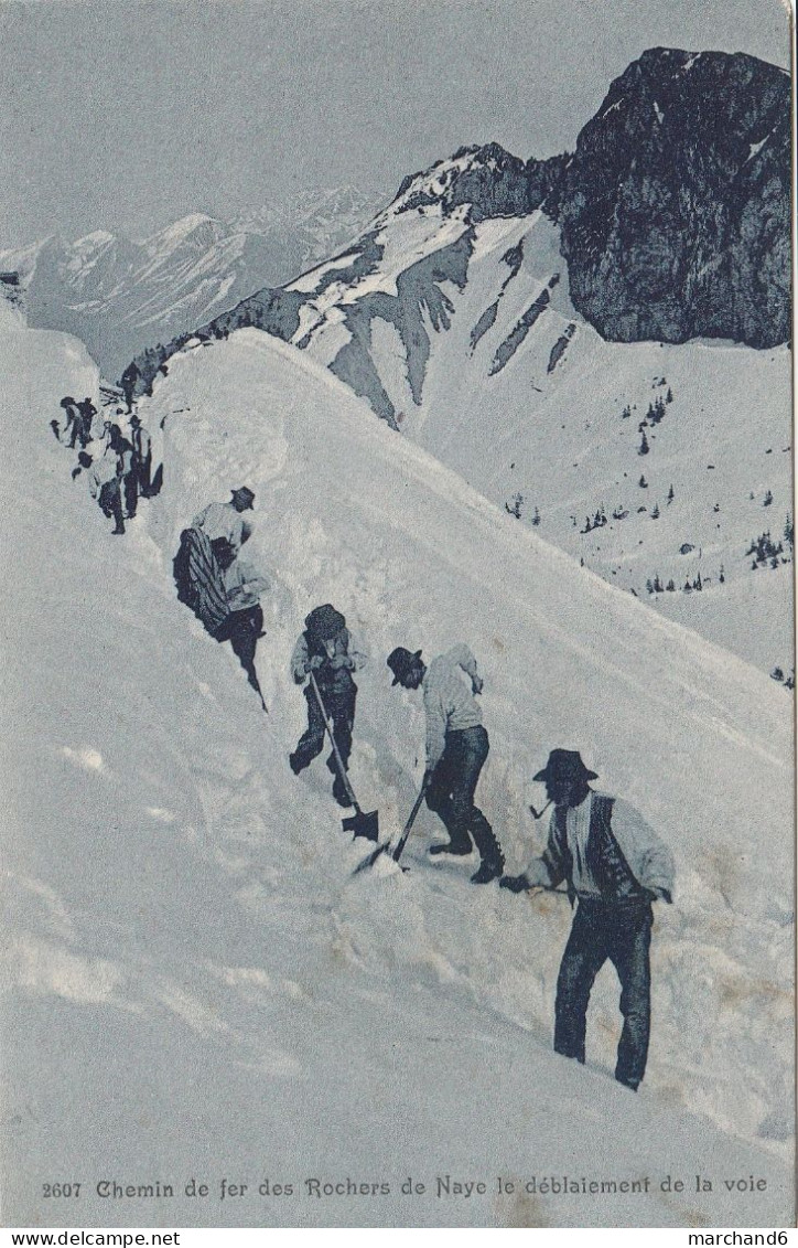 Suisse Veyteaux,villeneuve,montreux,chemin De Fer Des Rochers De Naye Le Déblaiement De La Voie éd Chiffelle N°2607 - Veytaux