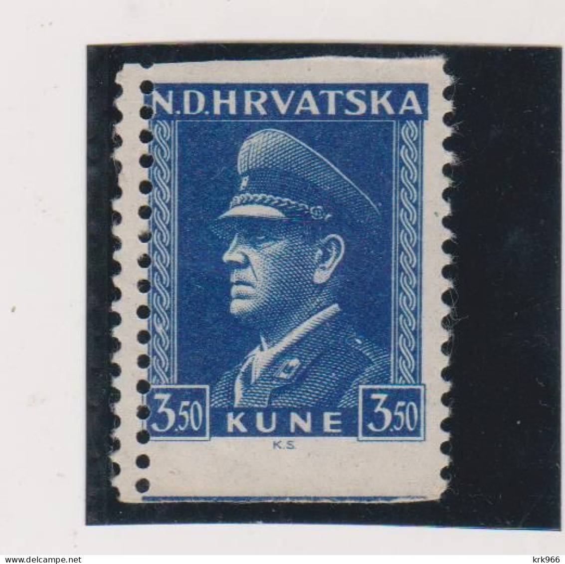 CROATIA WW II  , Pavelic 3.50 Kn, Name Day Nice Proof MNH - Croazia