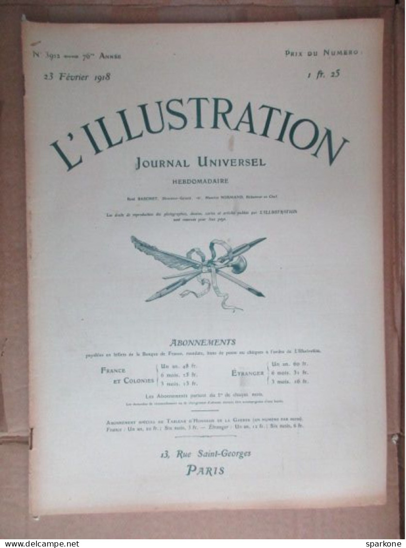 L'illustration (N° 3912 - 23 Février 1918) - 1900 - 1949