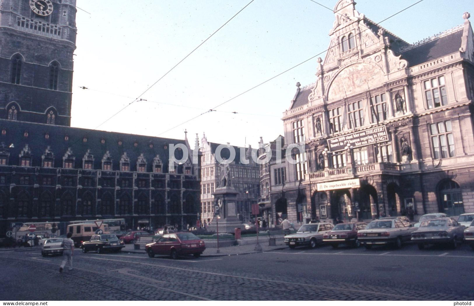 1984 OPEL MANTA GENT ROYAL DUTCH THEATRE  BELGIUM BELGIQUE AMATEUR 35mm DIAPOSITIVE SLIDE Not PHOTO No FOTO NB3942 - Diapositives (slides)