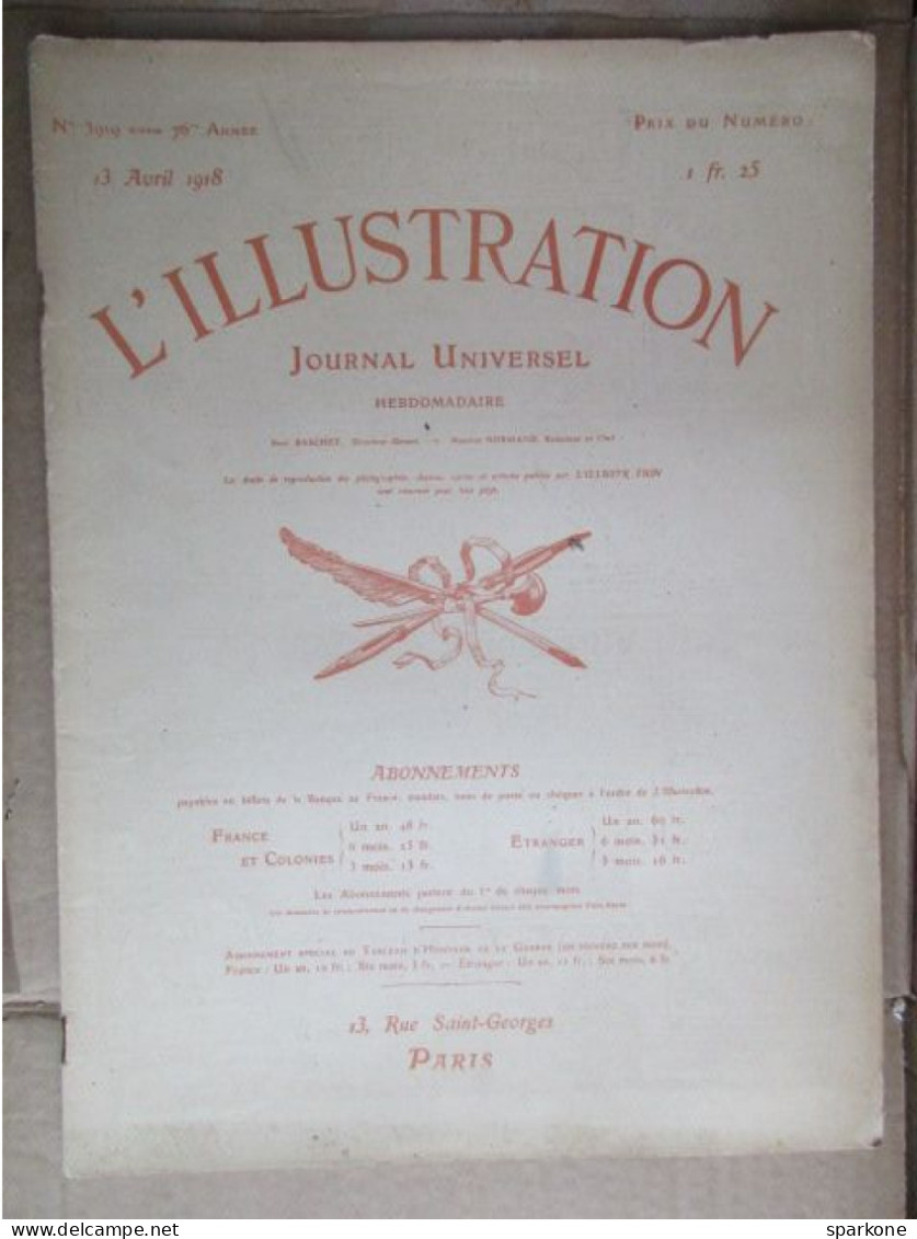 L'illustration (N° 3919 - 13 Avril 1918) - 1900 - 1949