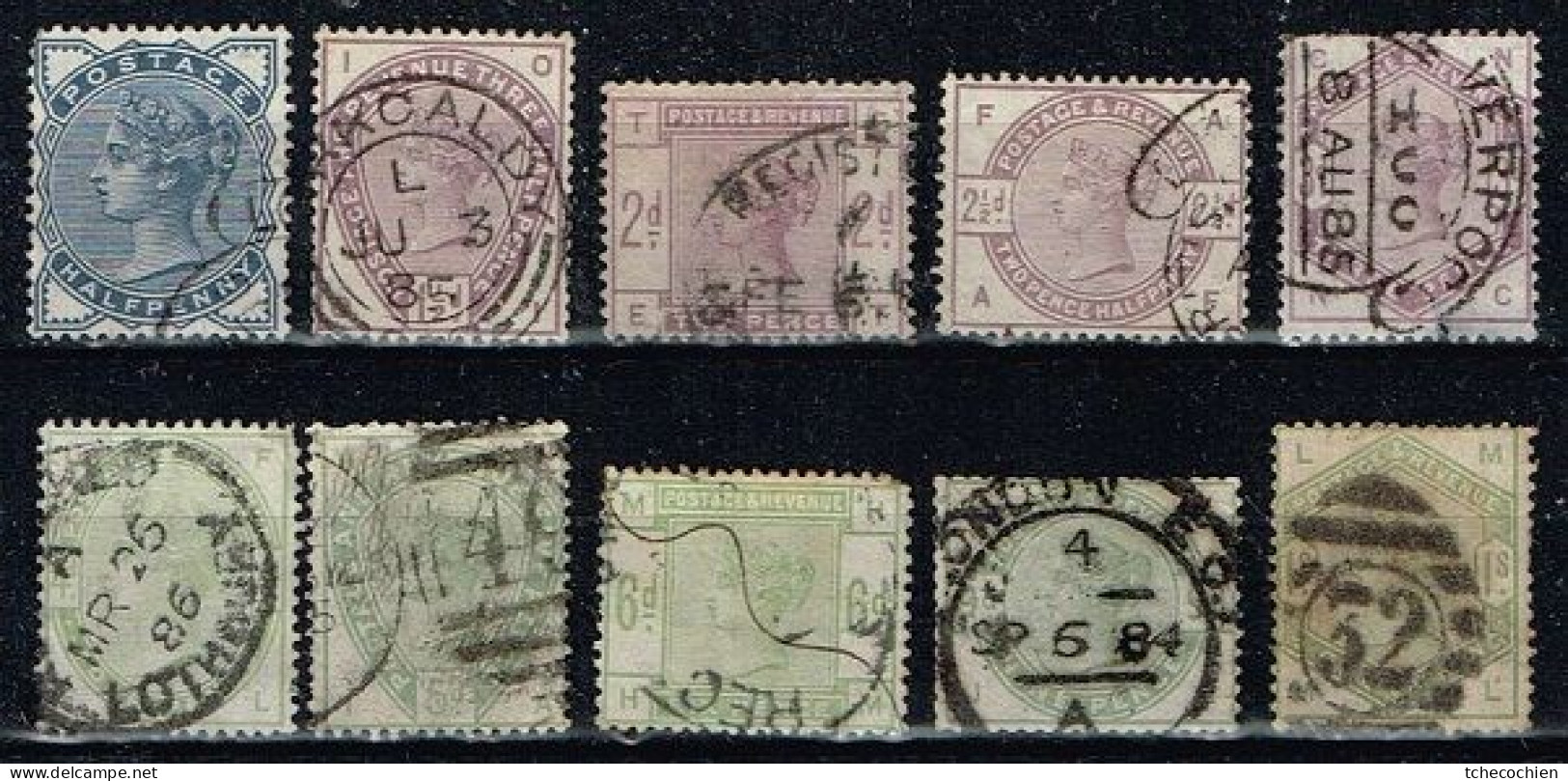 Grande-Bretagne - 1883 - Y&T N° 76 à 85 Oblitérés. Série Complète. - Used Stamps