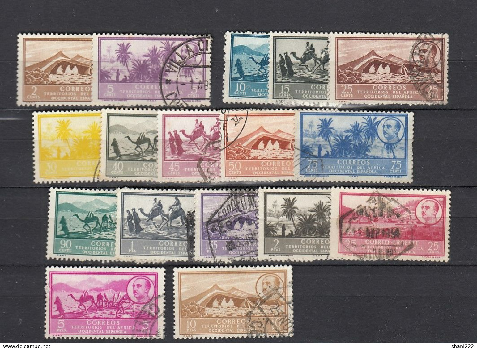 Spanish West Africa - 1950 -views - Vf Used Set (2-145) - Sahara Spagnolo