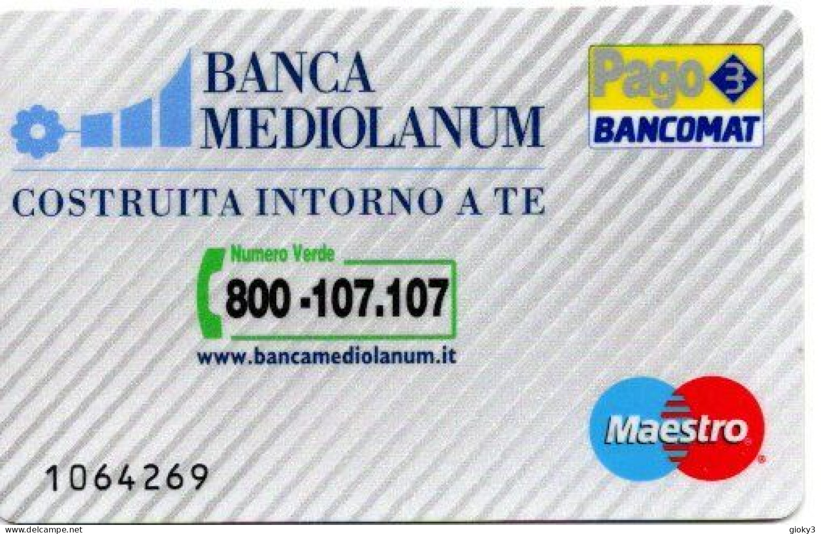 CARTA DI CREDITO BANCOMAT BANCA MEDIOLANUM 2001 - Cartes De Crédit (expiration Min. 10 Ans)