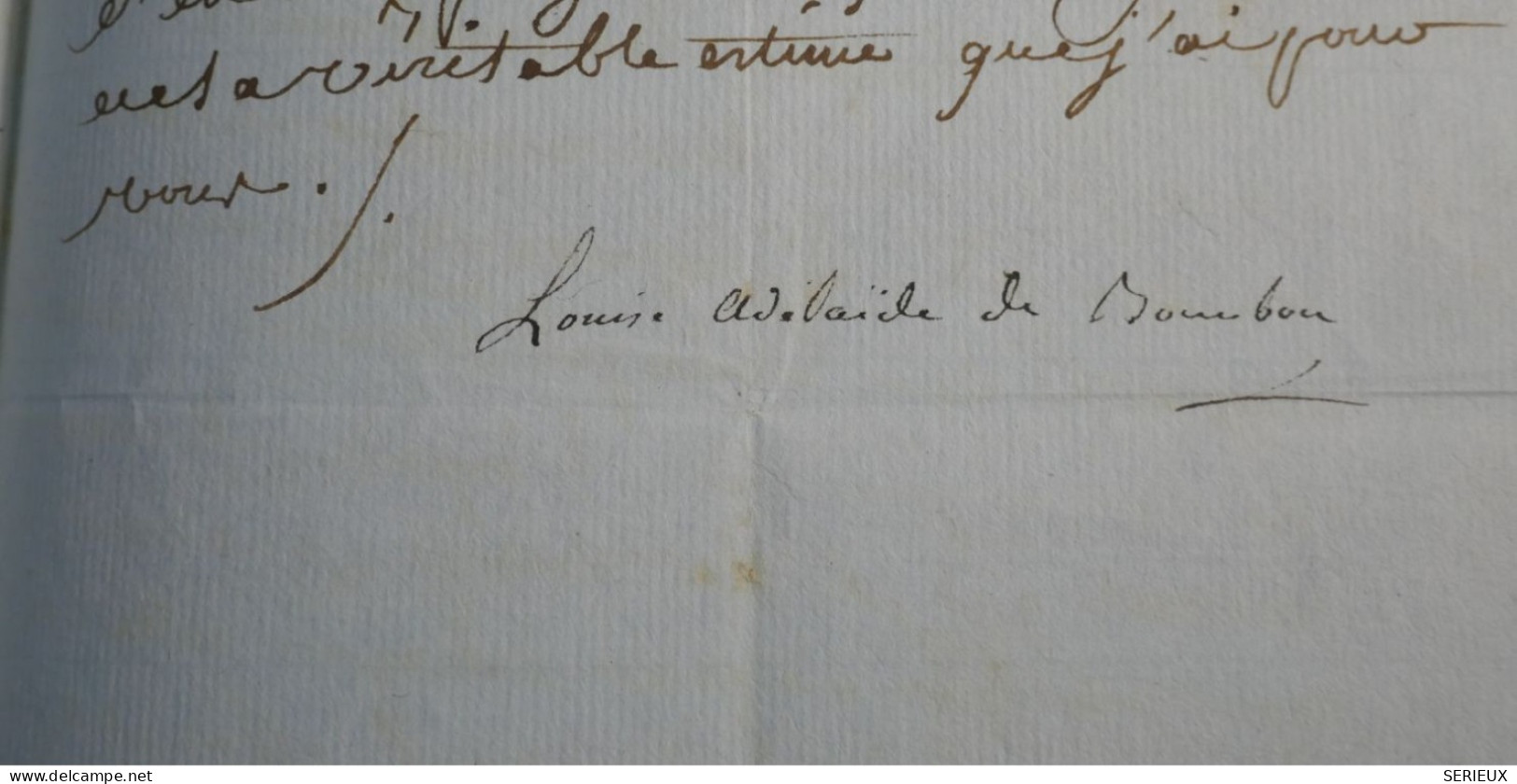 DL21 FRANCE  BELLE  LETTRE AUTOGRAPHE  RARE 1785 PARIS ++LES REMIREMONT +LOUISE ADELAIDE DE BOURBON +++ - Royal Families