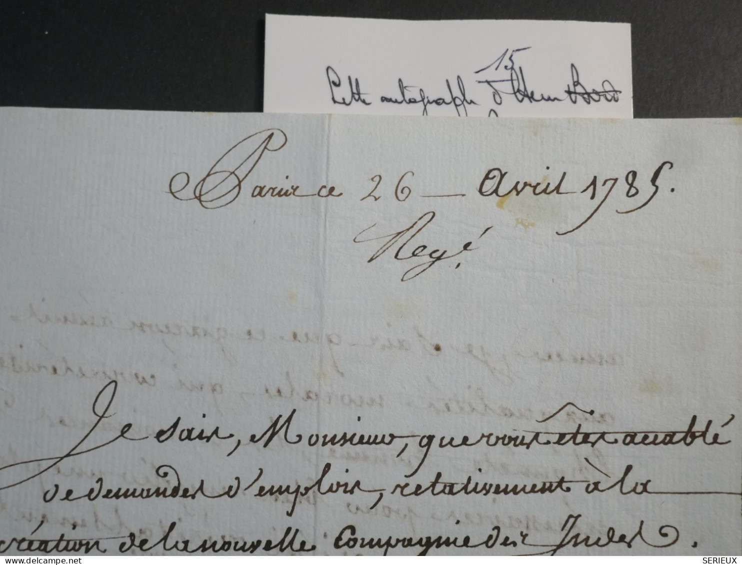 DL21 FRANCE  BELLE  LETTRE AUTOGRAPHE  RARE 1785 PARIS ++LES REMIREMONT +LOUISE ADELAIDE DE BOURBON +++ - Familias Reales