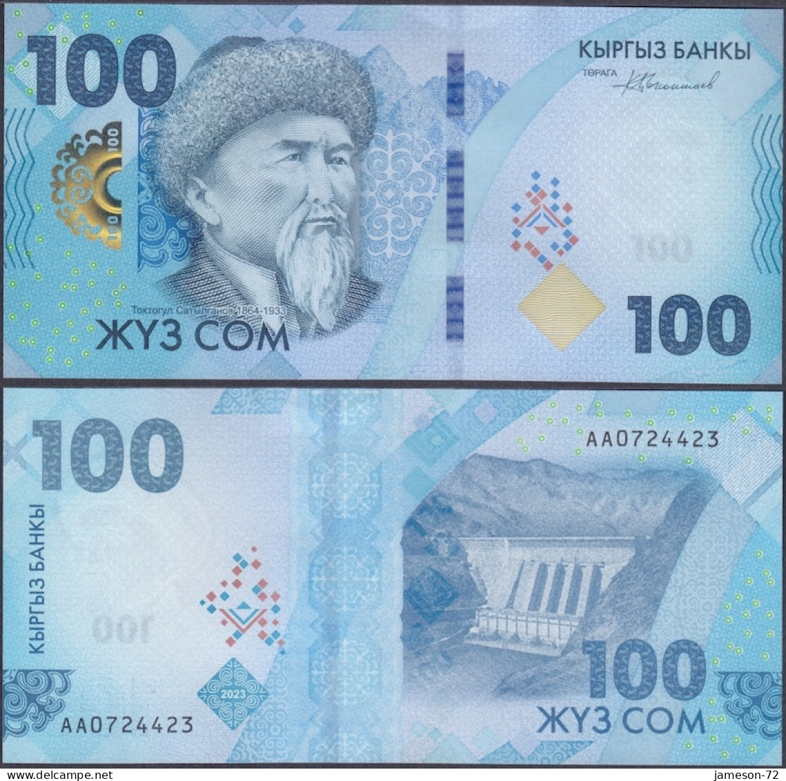 KYRGYZSTAN - 100 Som 2023 "30 Years Of National Currency" Asia Banknote - Edelweiss Coins - Kirguistán