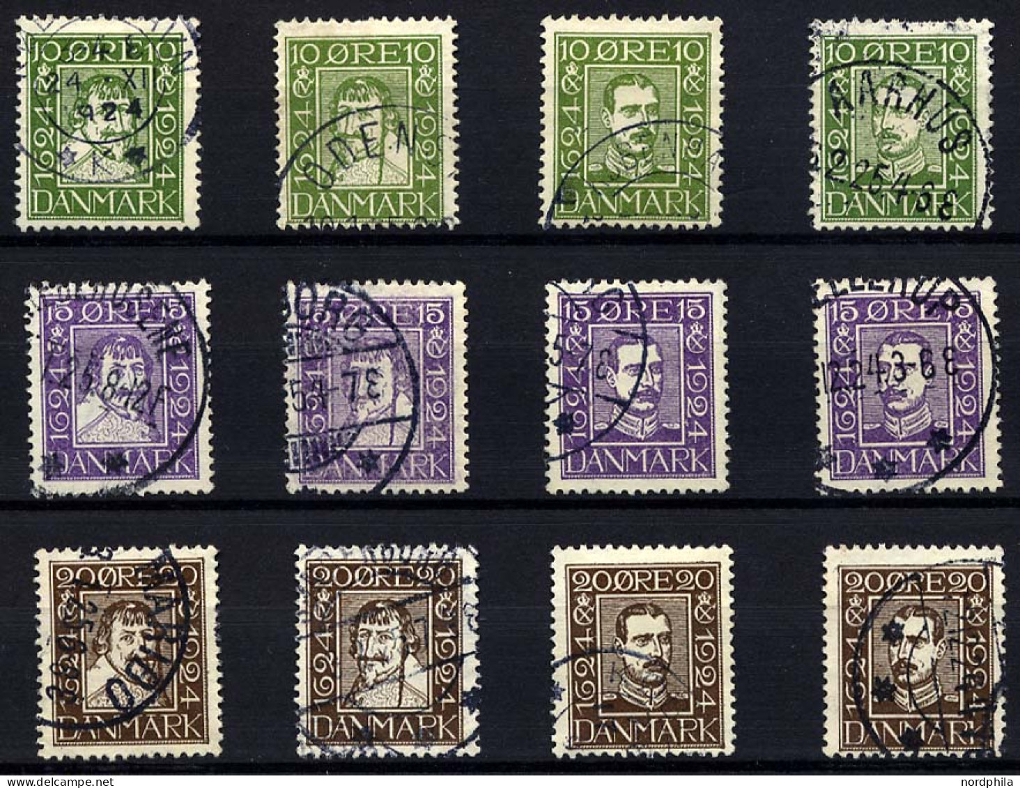 DÄNEMARK 131-42 O, 1924, 300 Jahre Dänische Post, Prachtsatz, Mi. 50.- - Used Stamps