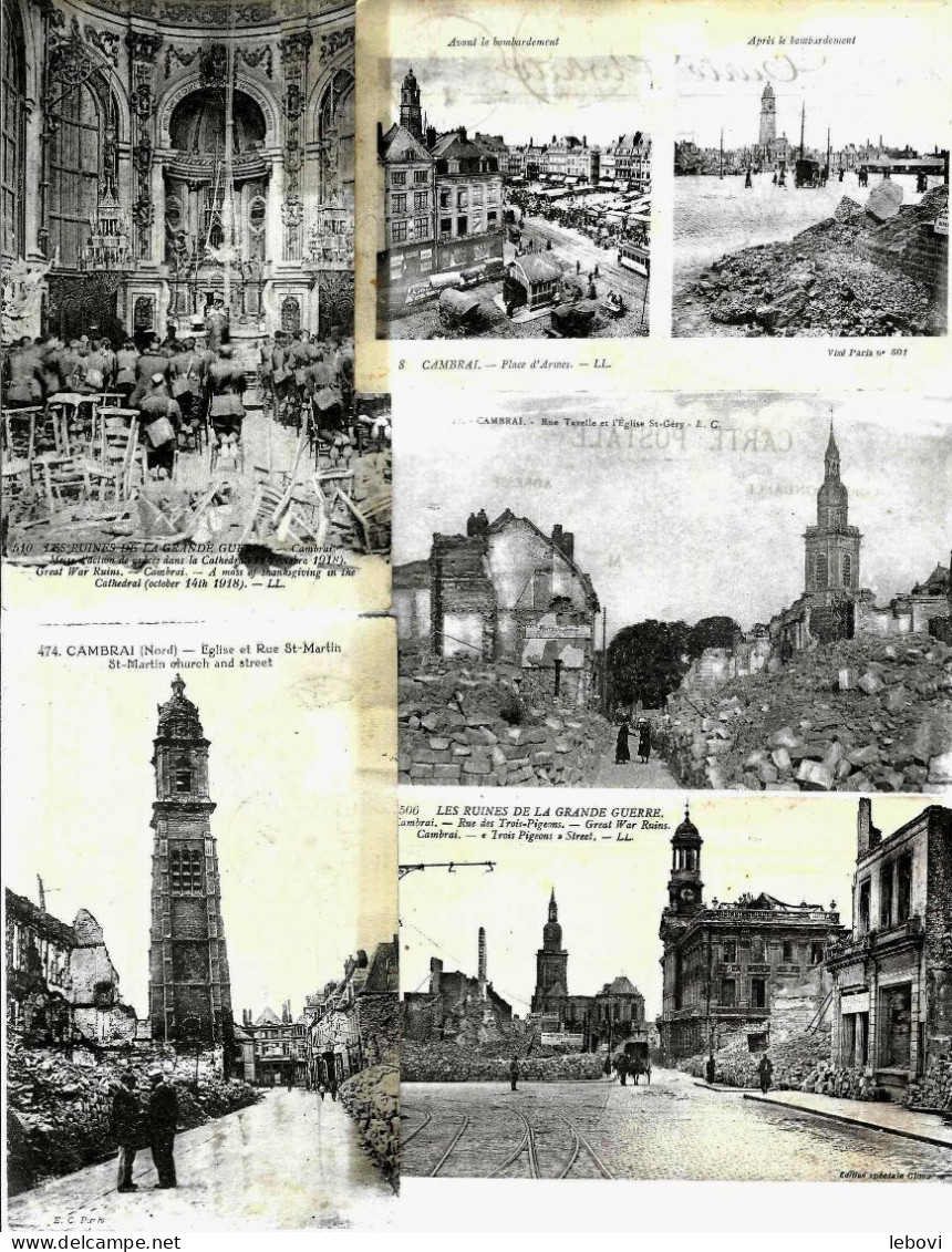 France – CAMBRAI – Guerre 14/18 : Destructions - Lot De 13 CP - Cambrai