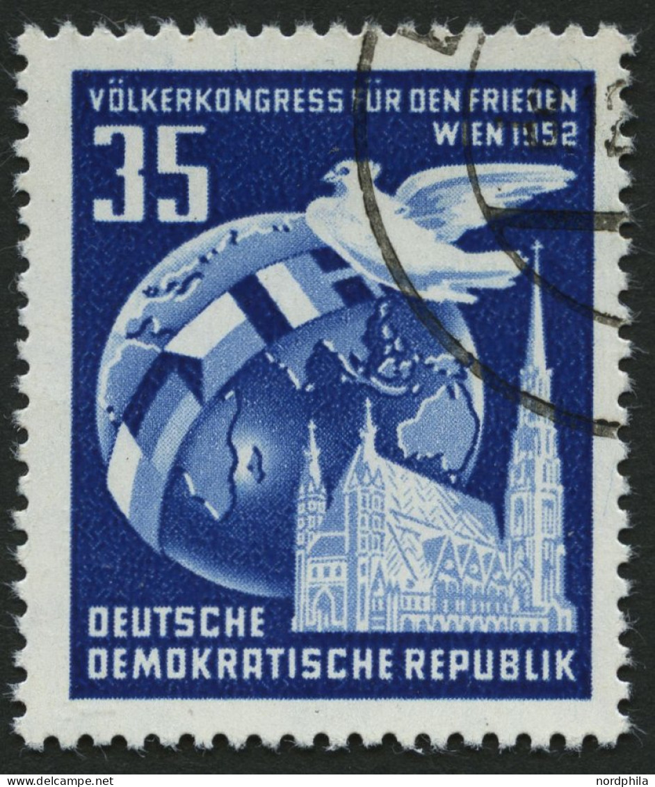 DDR 321YII O, 1952, 35 Pf. Völkerkongress, Wz. 2YII, Pracht, Gepr. Schönherr, Mi. 40.- - Used Stamps