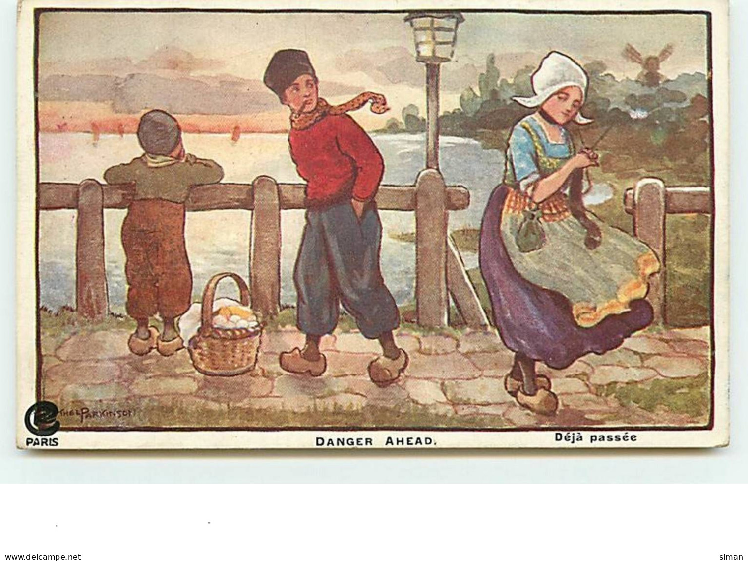 N°8318 - Carte Illustrateur - Ethel Parkinson - Jeunes Hollandais - Danger Ahead - Déjà Passée - Parkinson, Ethel