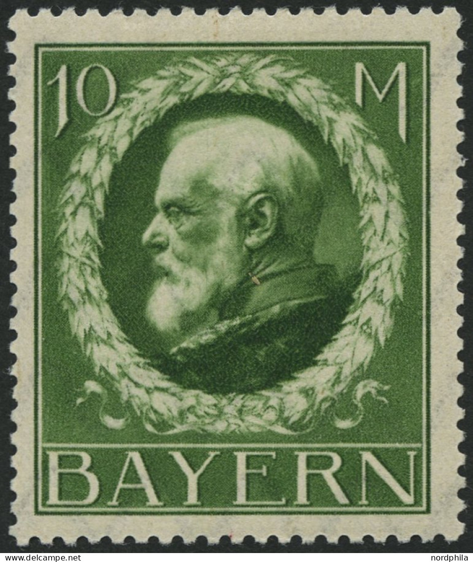 BAYERN 108IIaA *, 1916, 10 M. Kriegsdruck Auf Schwach Bläulichem Zellstoffpapier, Gezähnt, Falzrest, Pracht, Mi. 50.- - Ungebraucht
