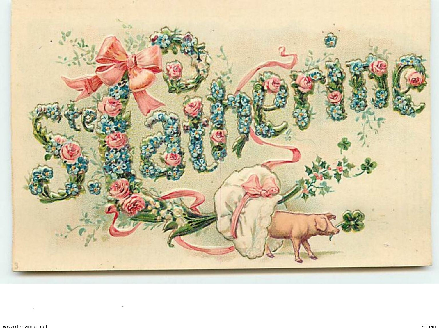 N°6250 - Carte Gaufrée - Sainte Catherine - Cochon - Saint-Catherine's Day