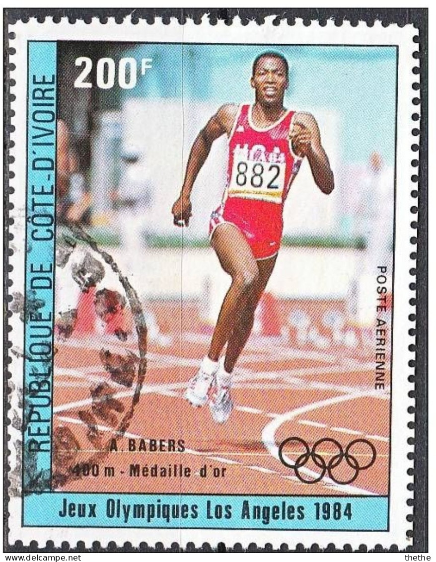 COTE D'IVOIRE -  Vainqueurs Aux Jeux Olympiques D'été, à Los Angeles - Babers, Médaille D'or Au 400 Métres - Verano 1984: Los Angeles