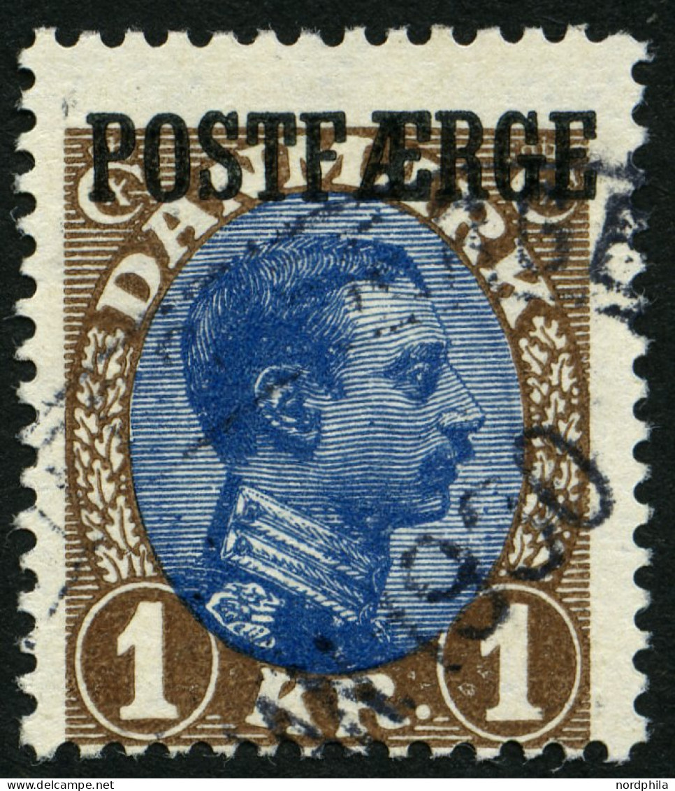 POSTFÄHREMARKEN Pf 10 O, 1924, 1 Kr. Braun/blau, Pracht, Mi. 40.- - Other & Unclassified