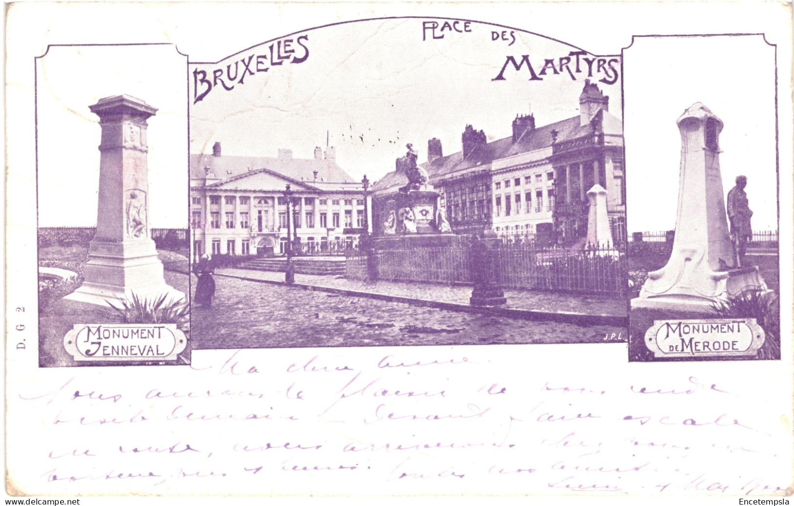 CPA Carte Postale Belgique Bruxelles Place Des Martyrs 1900  VM79072 - Squares