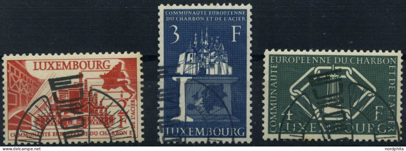 LUXEMBURG 552-54 O, 1956, Montanunion, Prachtsatz, Mi. 32.- - Dienstmarken