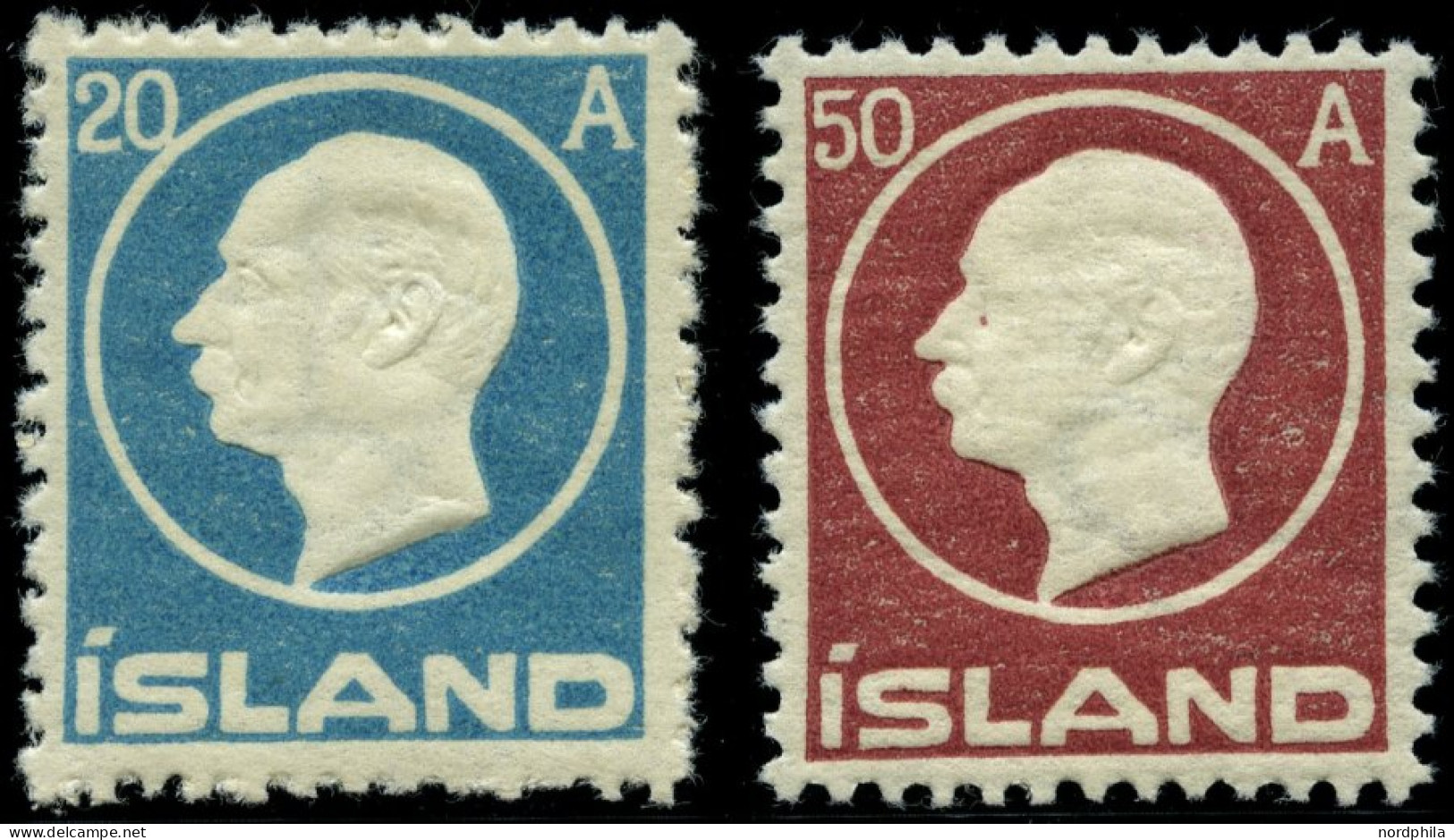 ISLAND 71/2 **, 1912, 20 Und 50 A. König Frederik VIII, Postfrisch, 2 Werte üblich Gezähnt Pracht, Facit 1110.- - Otros & Sin Clasificación