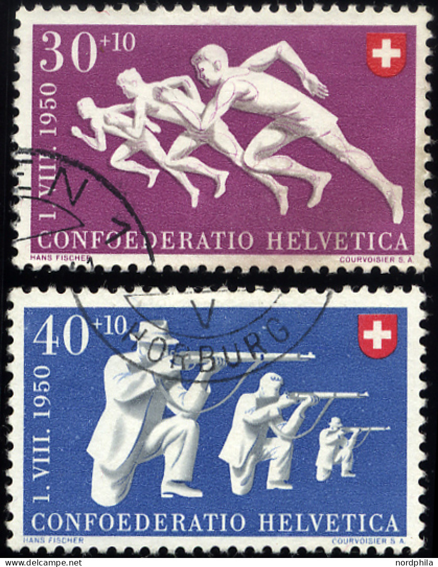 SCHWEIZ BUNDESPOST 548/9 O, 1950, 30 C. Kurzstreckenlauf Und 40 C. Sportschießen, 2 Prachtwerte, Mi. 43.- - Used Stamps