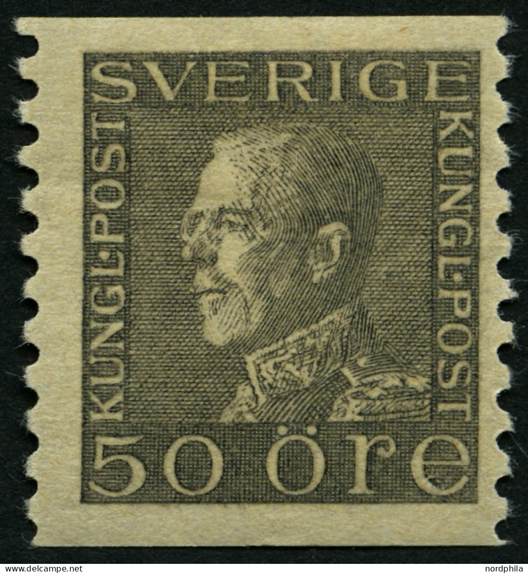 SCHWEDEN 195I *, 1921, 50 Ö. Grau, Getöntes Papier, Falzreste, Pracht - Oblitérés